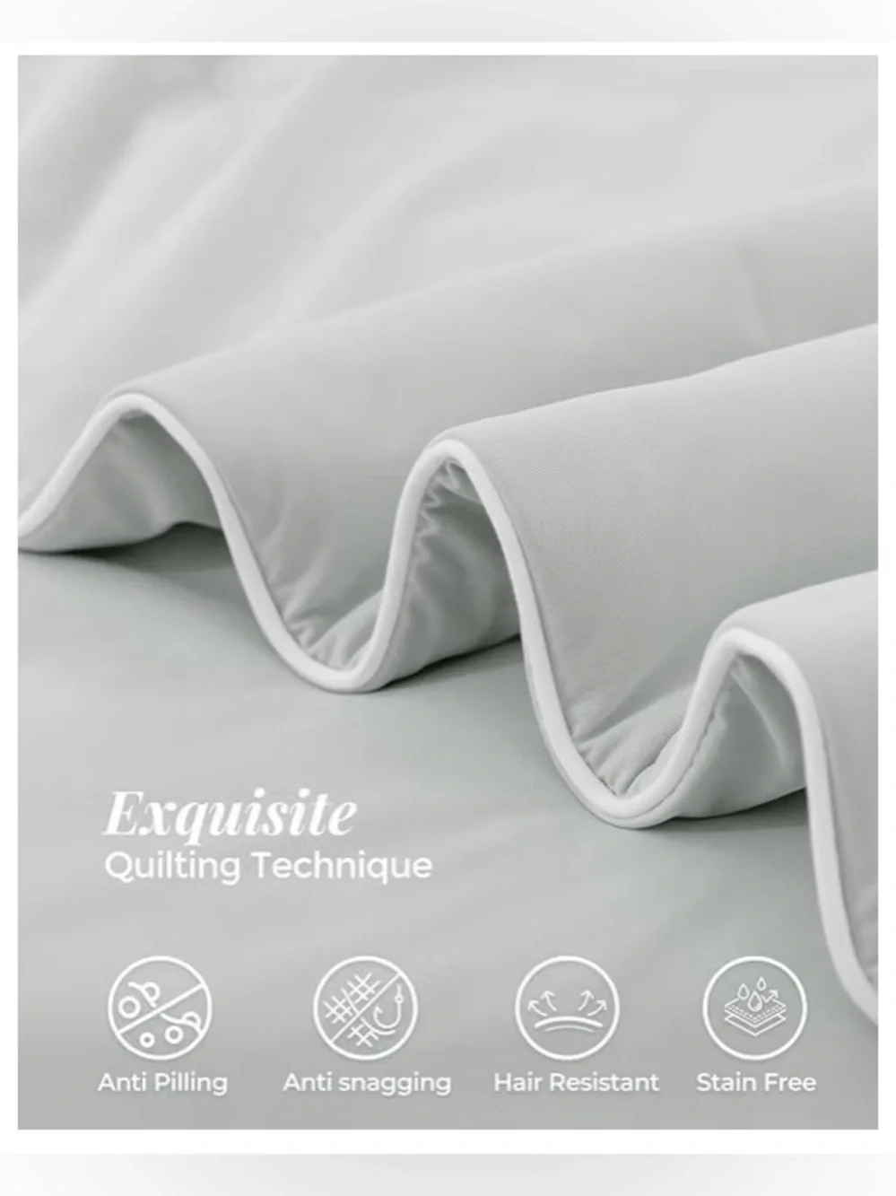 SOULFUL Cooling Comforter Queen Size, Cooling Blanket, LightGray, 90